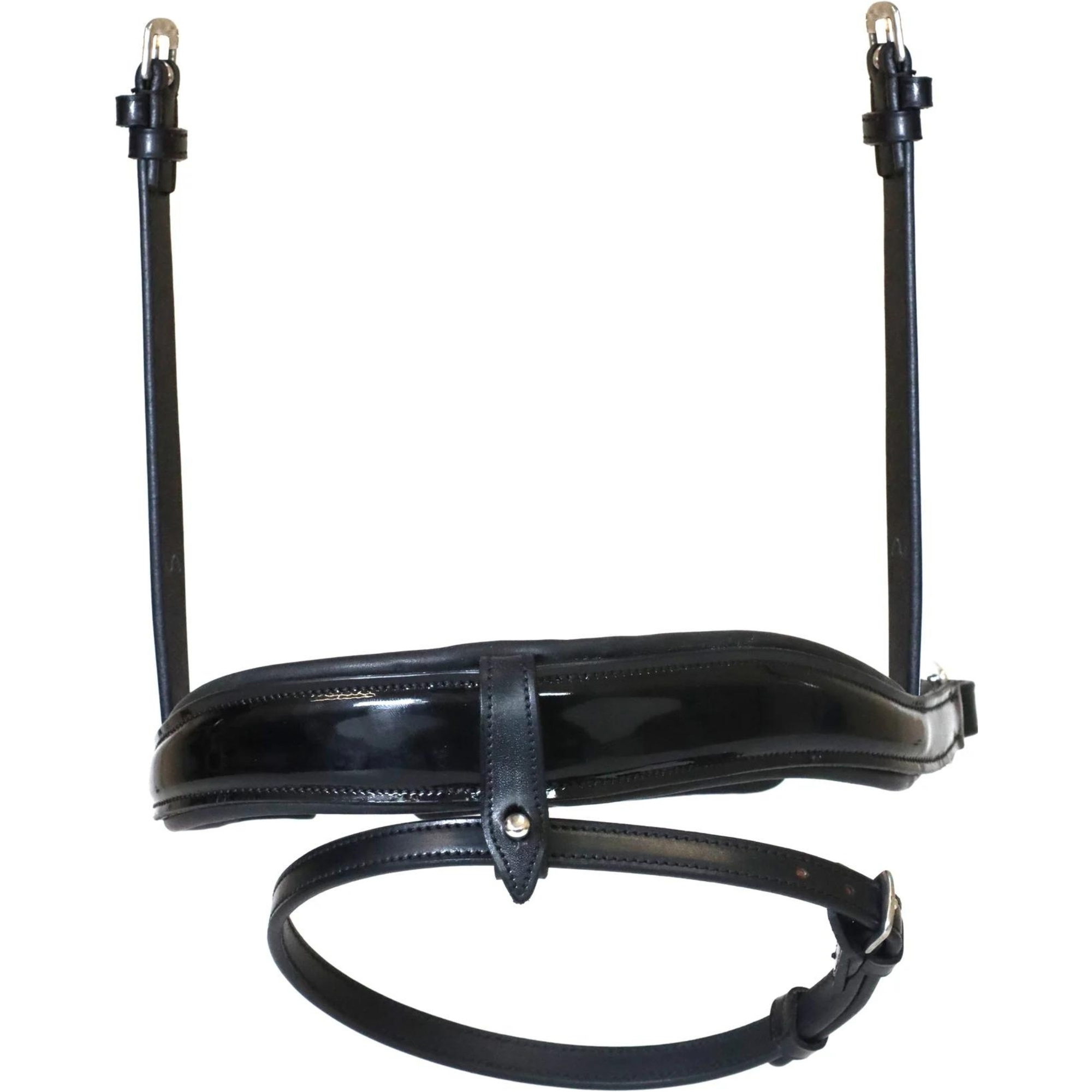 2024 Henry James Patent Dressage Crank Noseband NB3-Patent - Black / Black